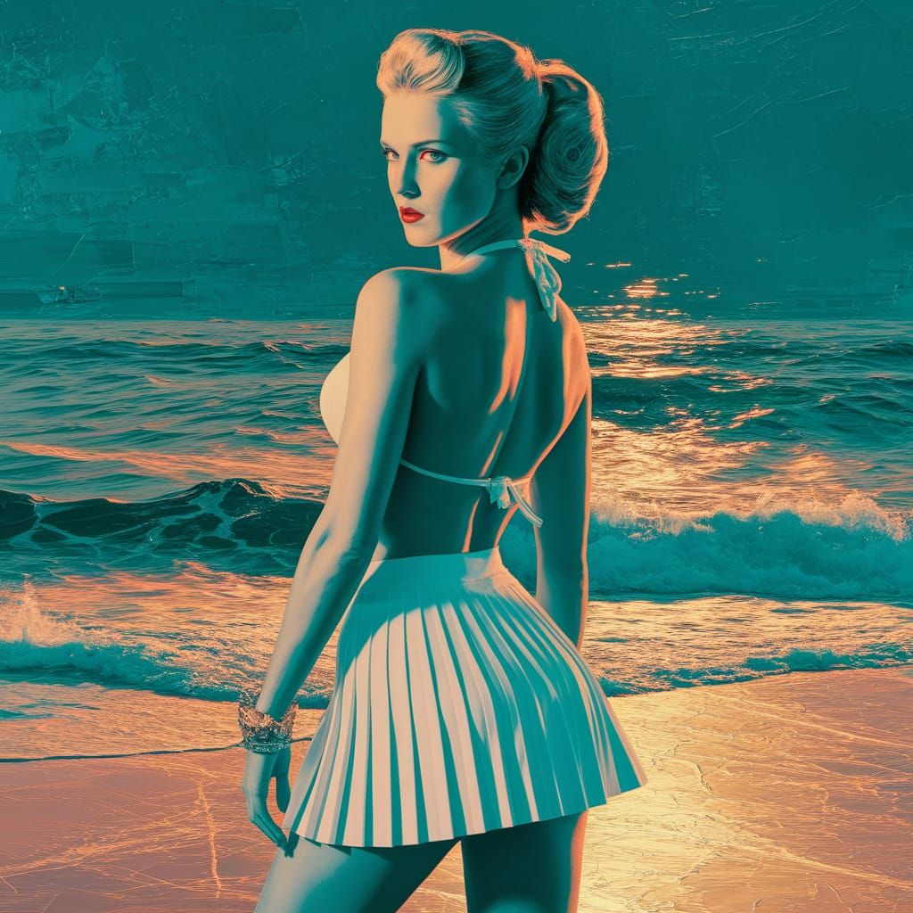 Figure Study with White Skirt in Impressionist Style