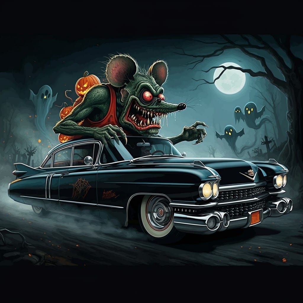 Rat Fink's Halloween Parade in Kustom Kulture Style