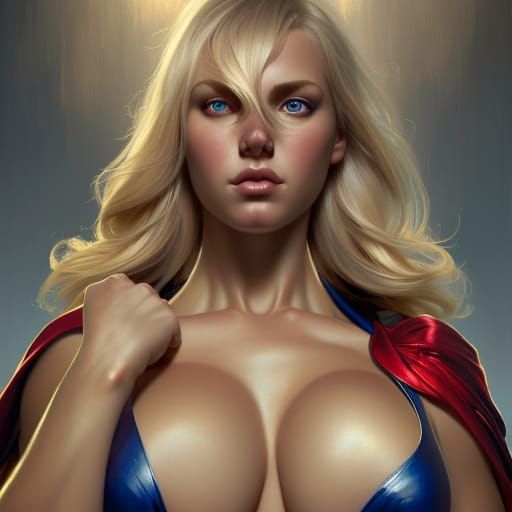 Detailed Portrait of a Voluptuous Power Girl
