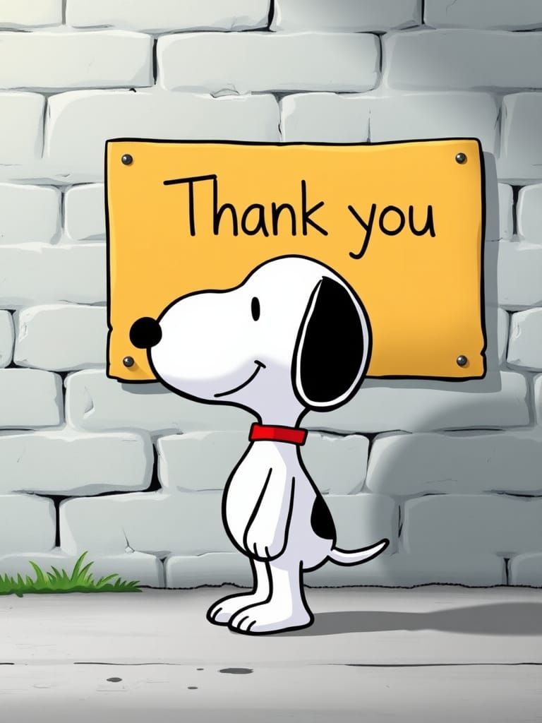 4 Images (1): Snoopy; Thank you.