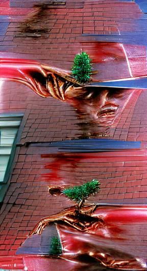 Eerie Urban Landscape: Minimalist AI Art