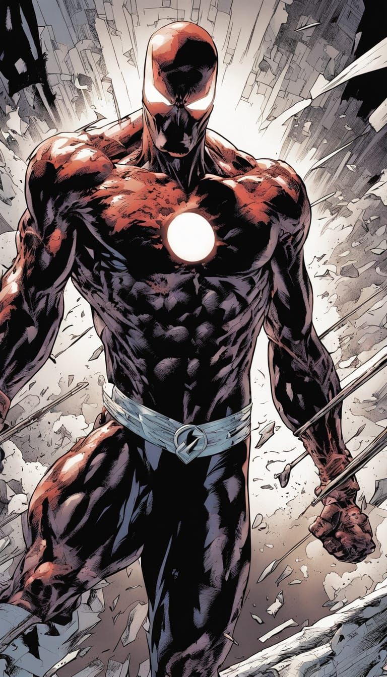 Dark Marvel Comic Art: Crimson Blades and Vantablack Blood i...