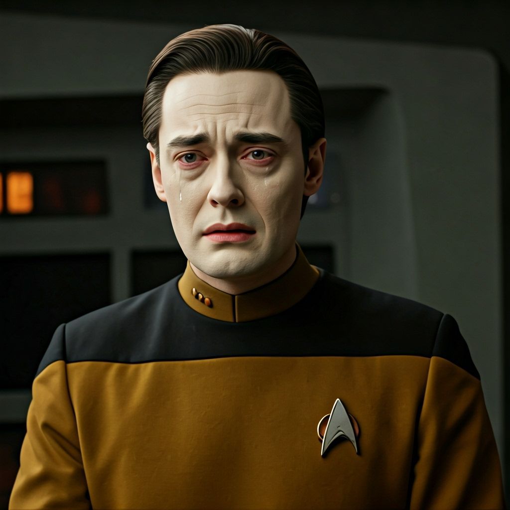 Weeping android Data Star Trek