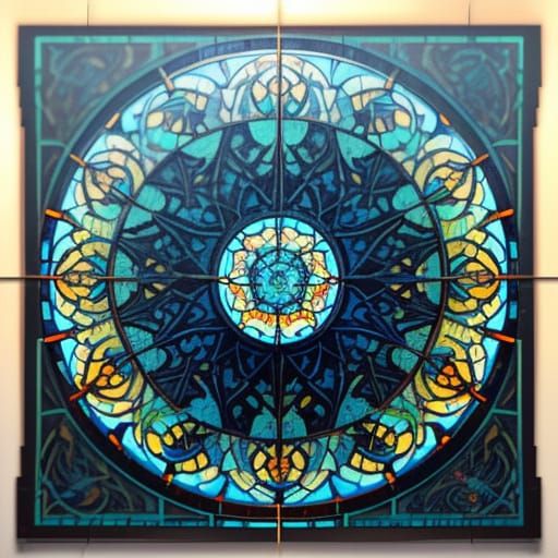 Vibrant Jugendstil-Inspired Mosaic Concept Art