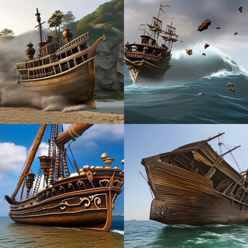 Hyperrealistic Pirate Ghost Ship Treasure Drop