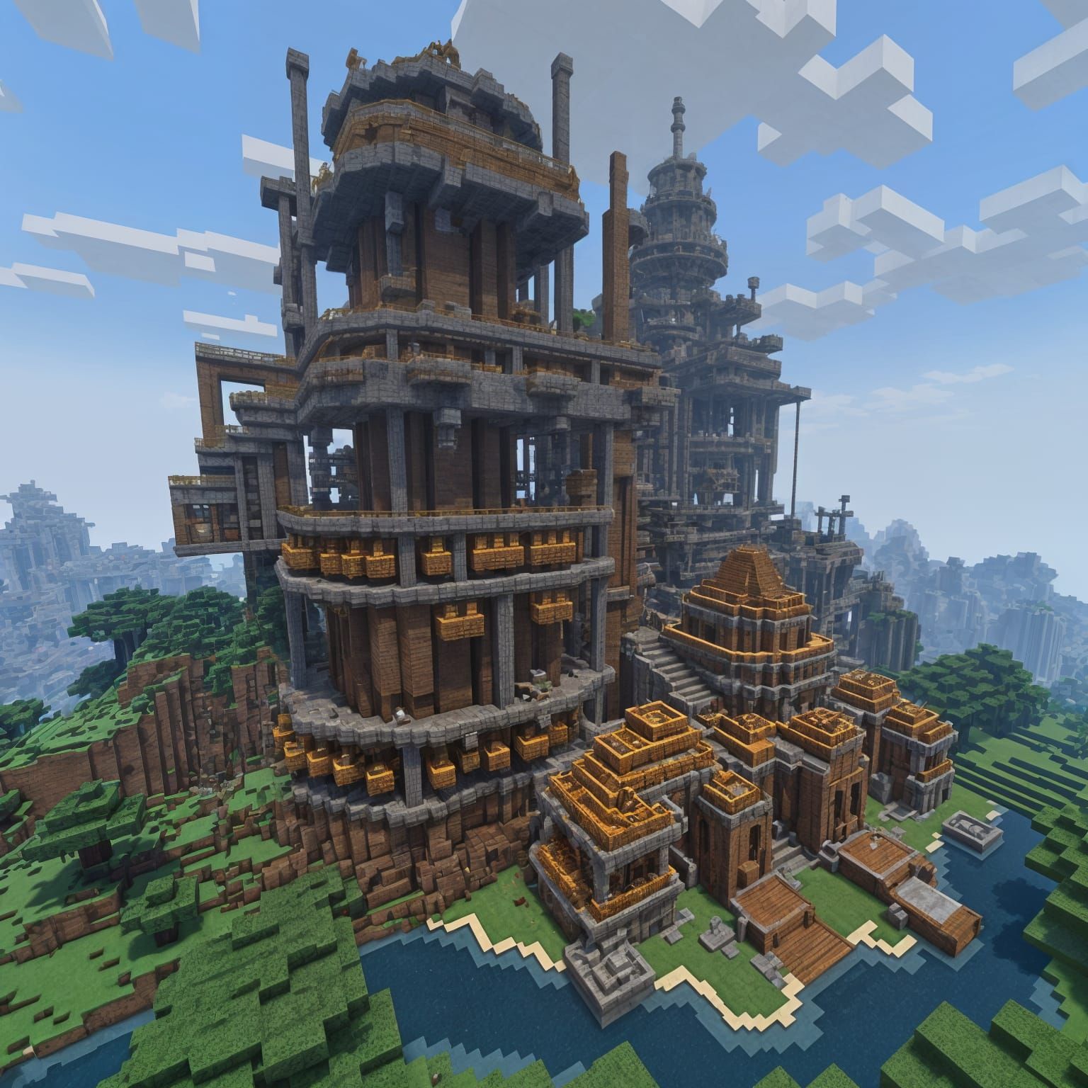 Minecraft Nuclear Reactor with Steampunk Engine