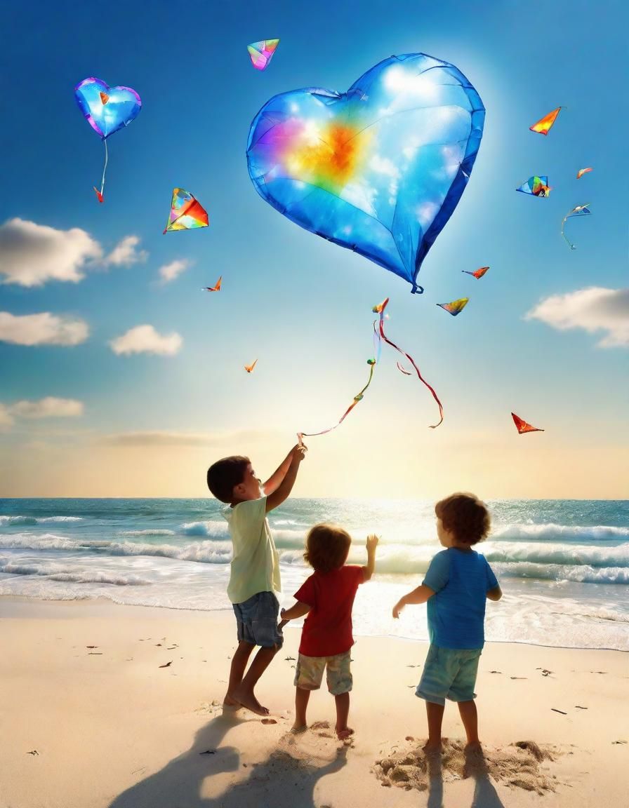 Children playing with kite