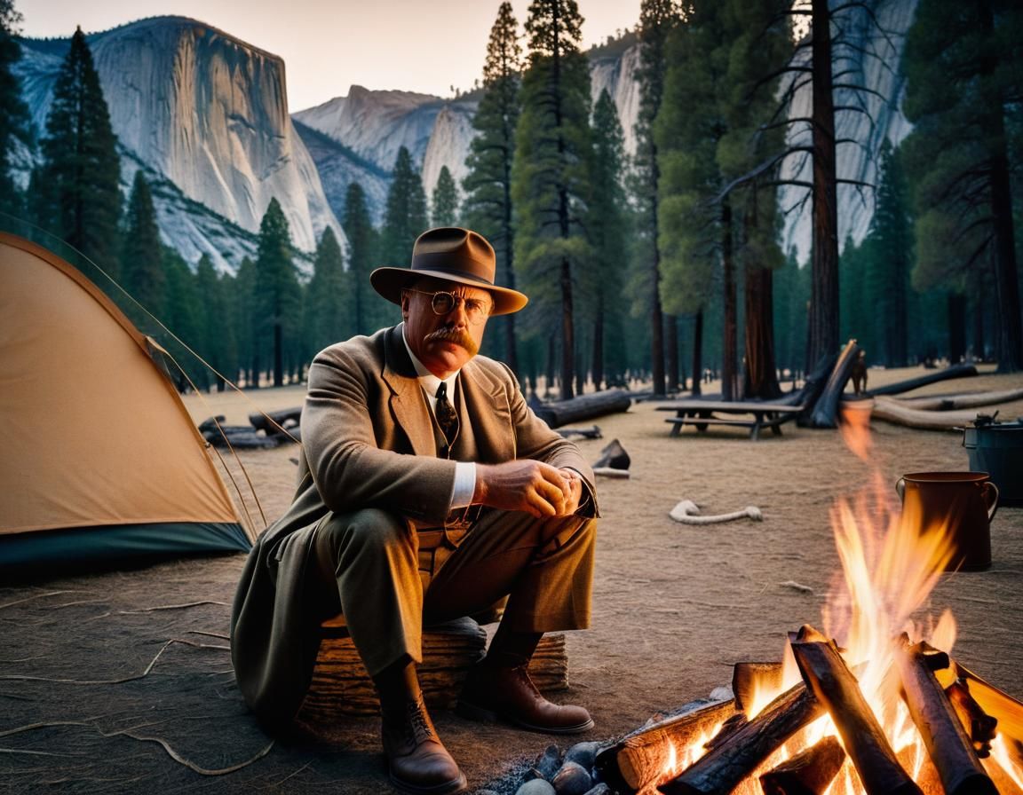 Theodore Roosevelt Camping in Yosemite National Park