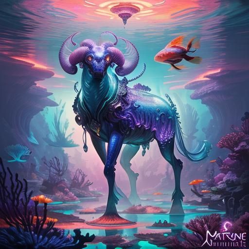 Underwater Alien City in Art Nouveau Style