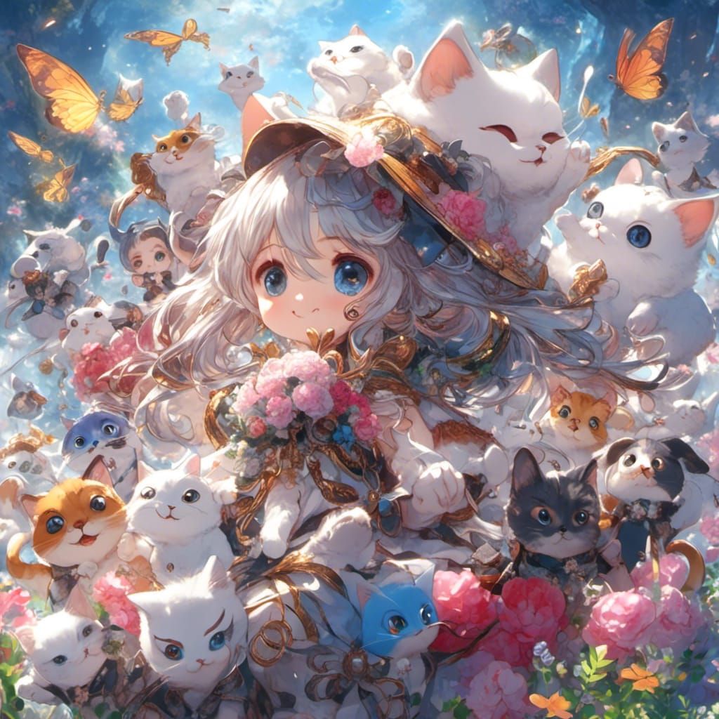 Anime Cat of Legendaries: Sharp, Detailed, Colorful