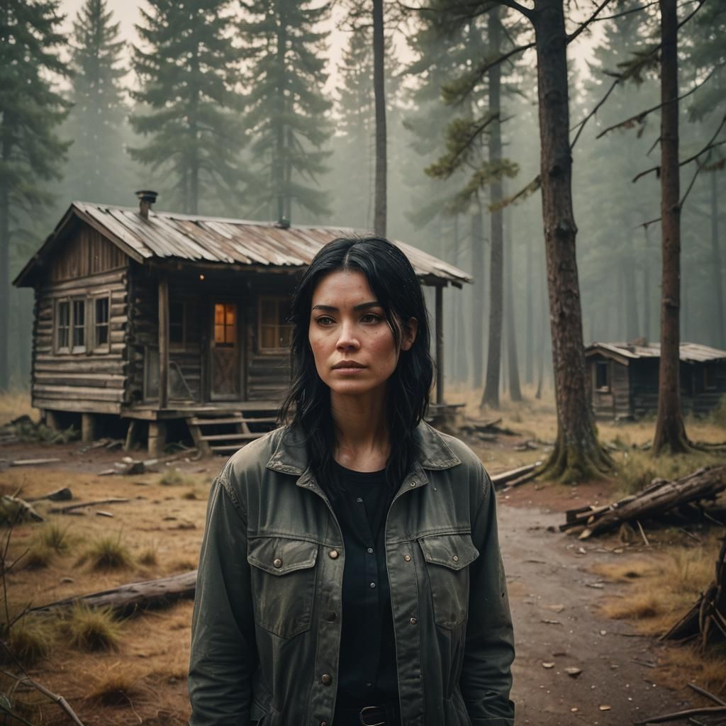 Woman in Woods: Cinematic Film Still