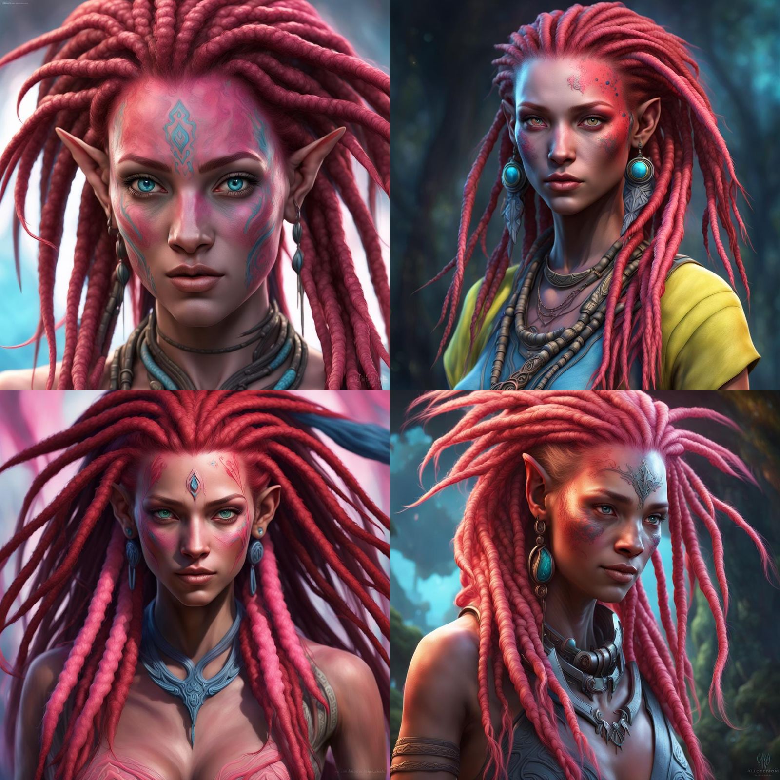 Na'vi Avatar Portrait in Hyperdetailed Digital Art
