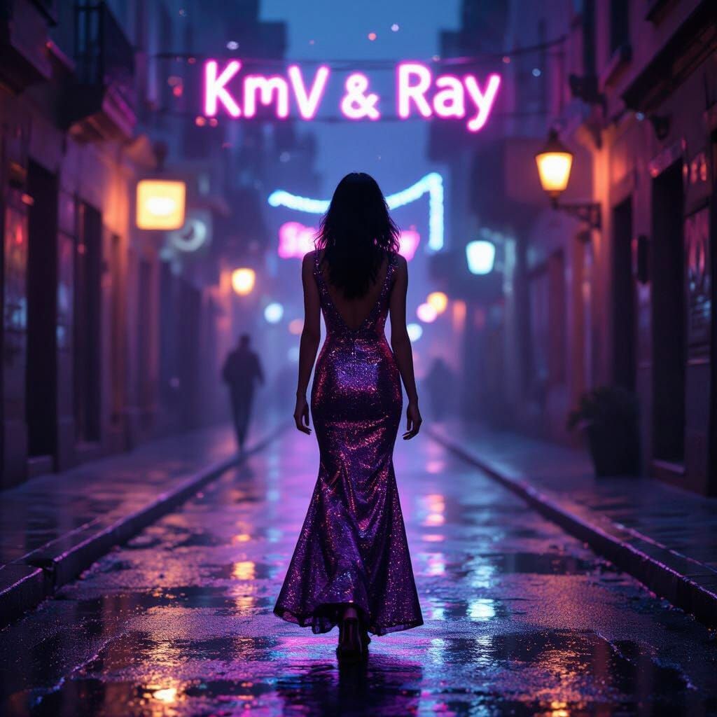 Woman Walks to Party in Surreal Style