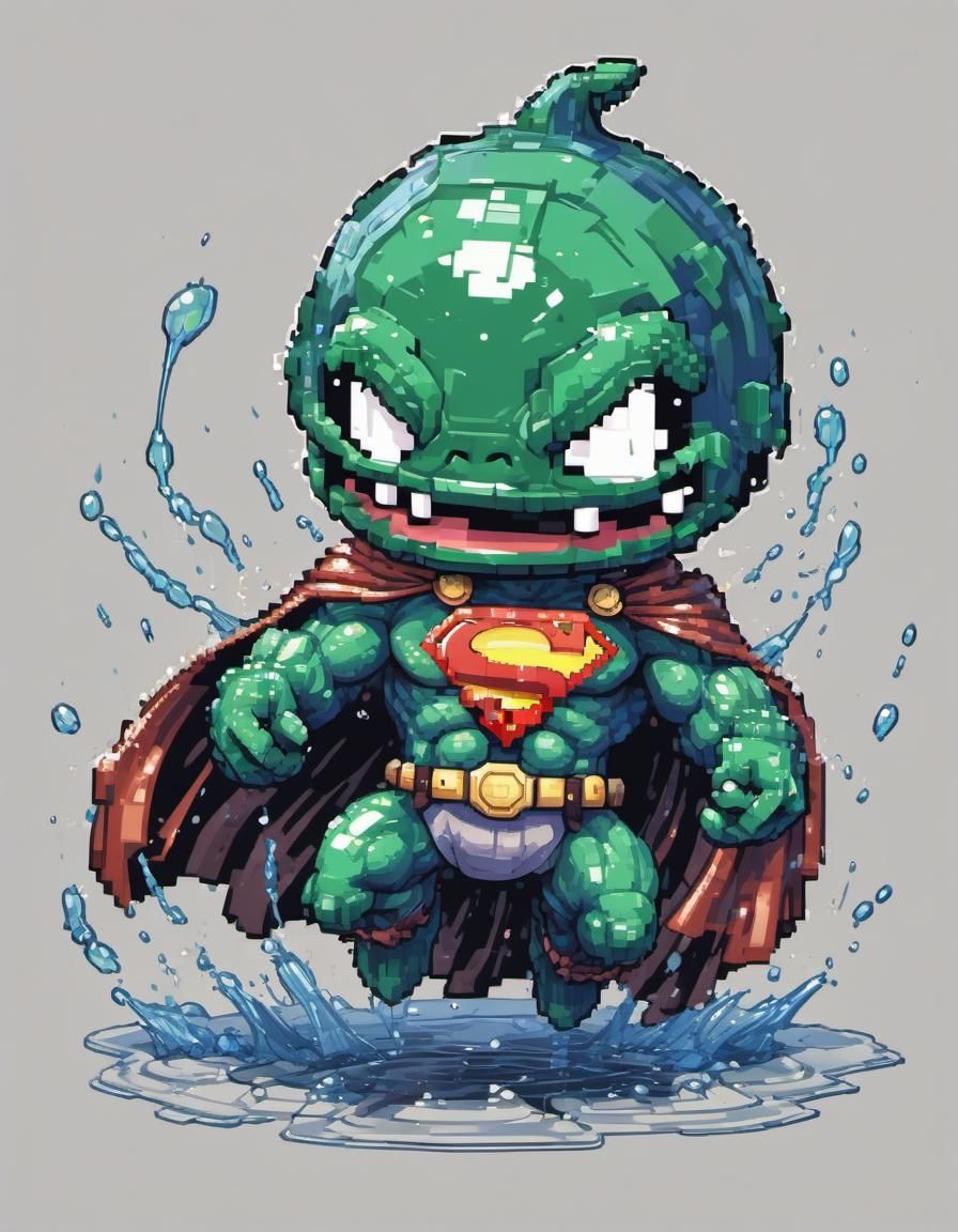 Adorable Pixel Art Slime Creature in Anime Style