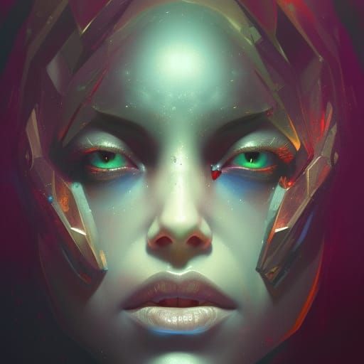 Queen of Darkness Portrait by Rutkowski, Artgerm, and Mucha