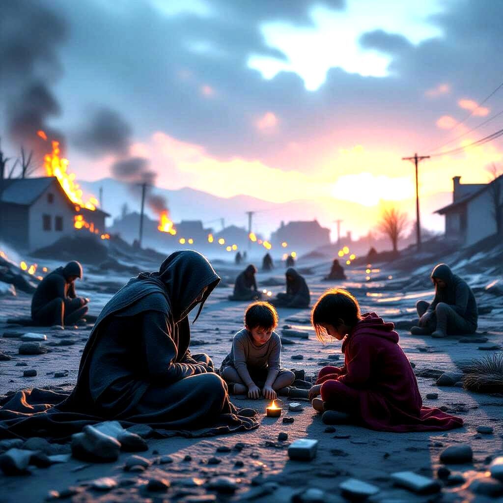 Devastated World of Starvation and Prayer