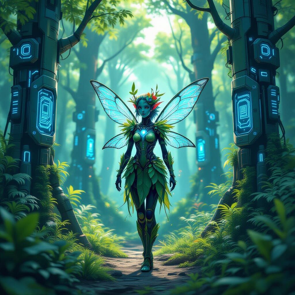 Plant Fairy in Forest of Robotic Trees