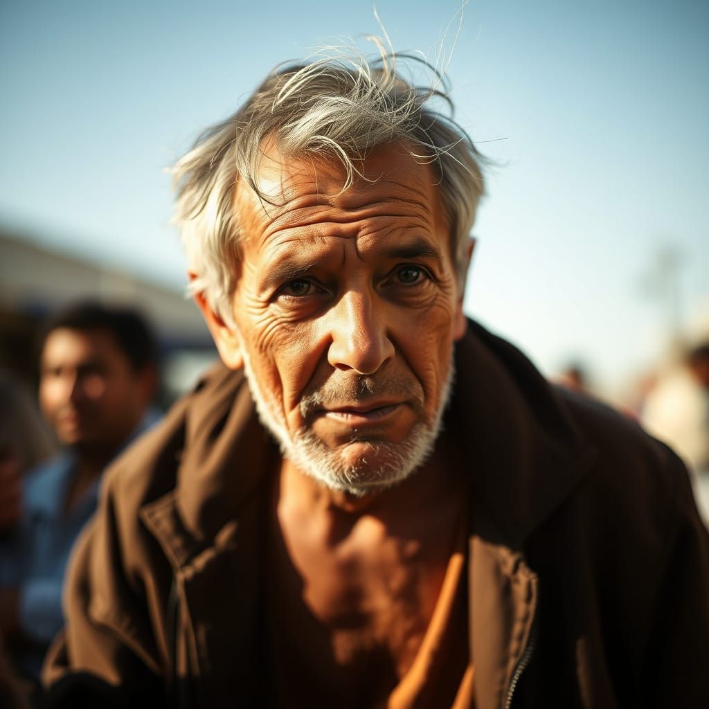 Intimate Street Moment Captured in Warm Golden Light