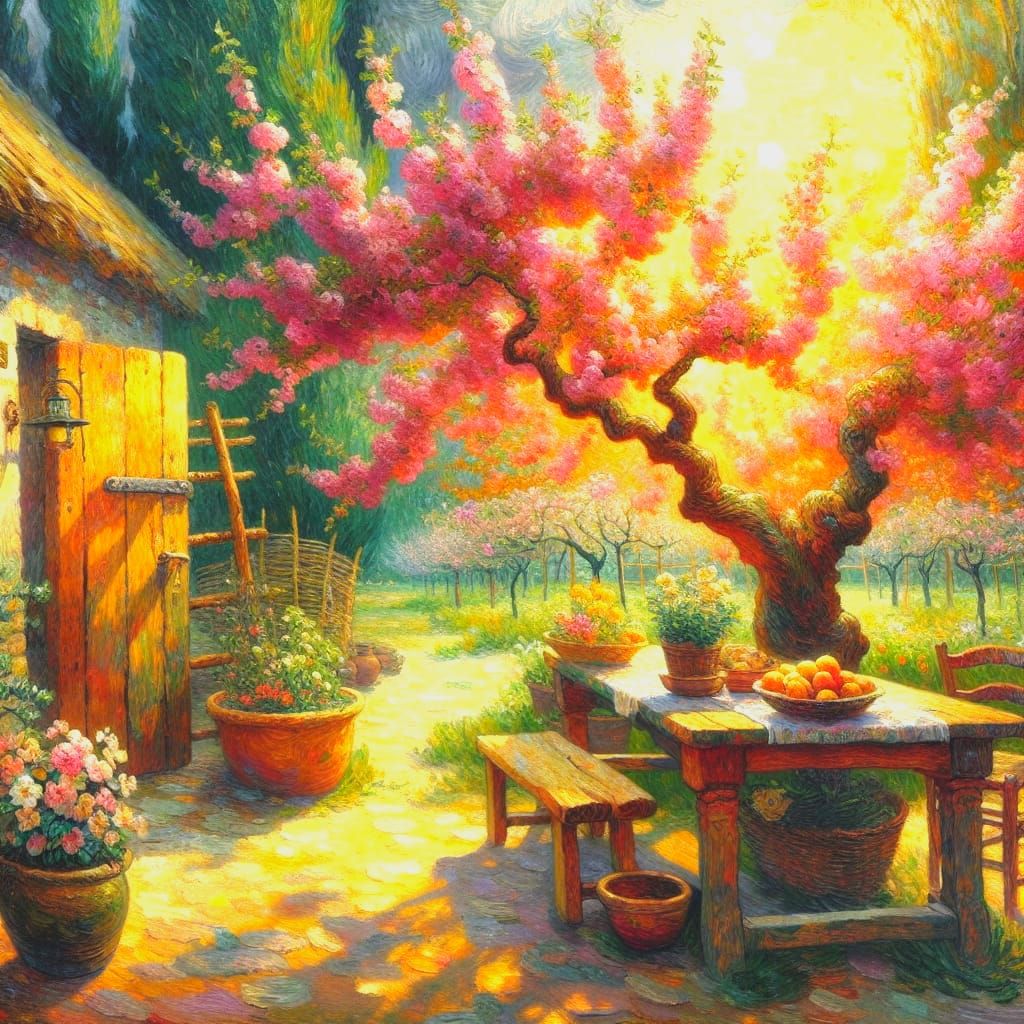 a tranquil rural courtyard