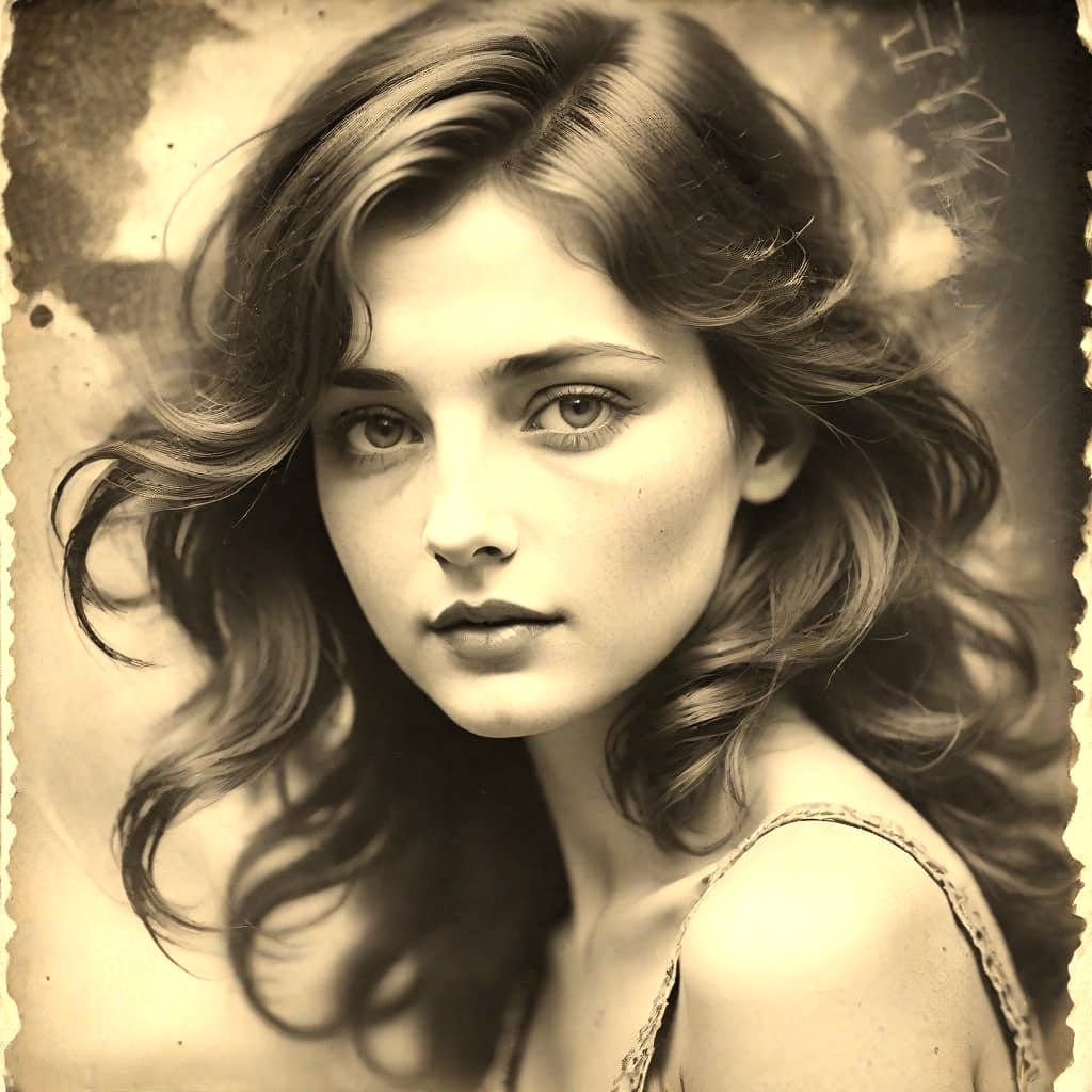 Vintage Air Mail Postcard in Painterly Charcoal Style