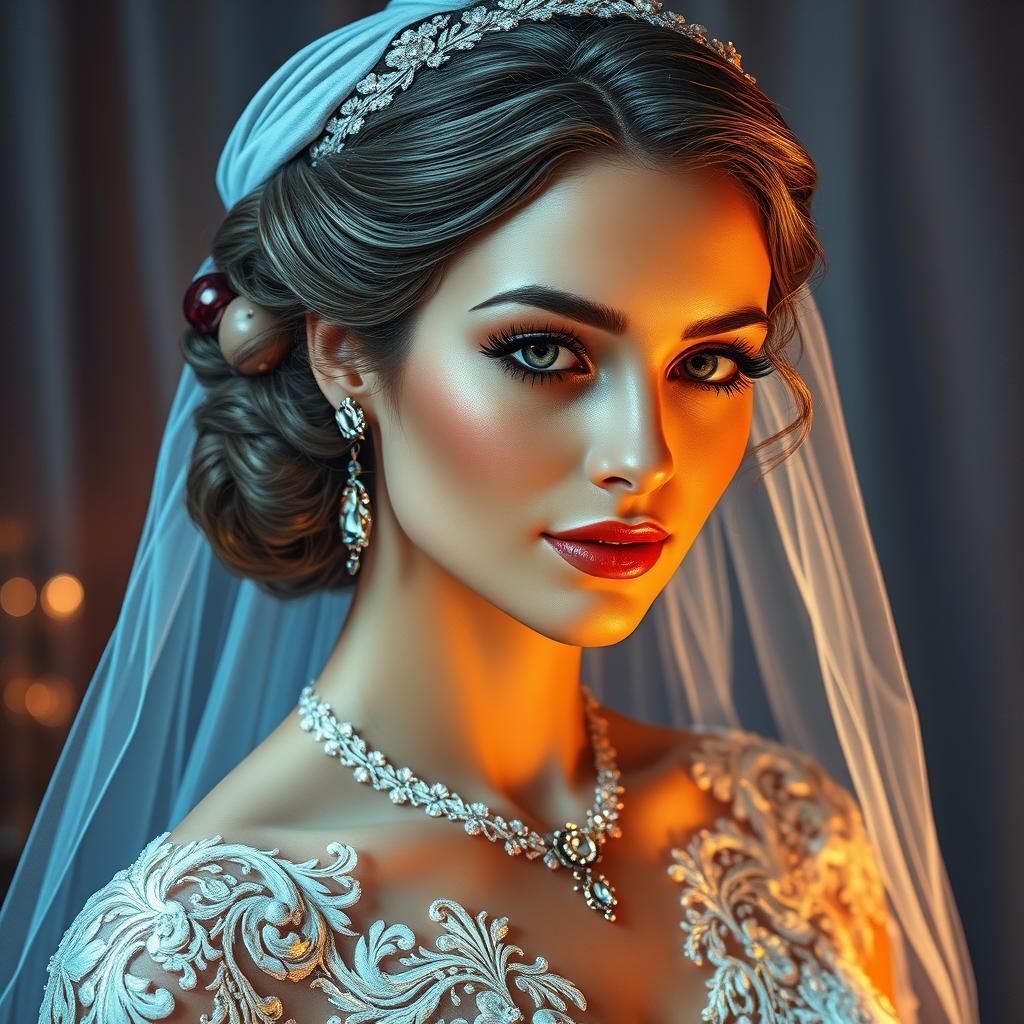 Elegant Bride Portrait in Boldini-Artgerm Style