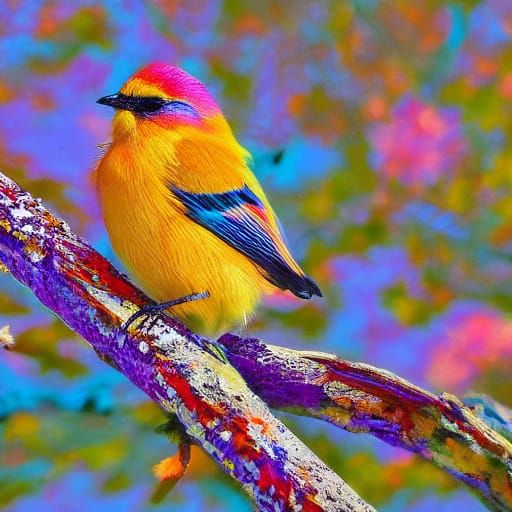 Pretty Bird in Watercolor with Pastel Hues