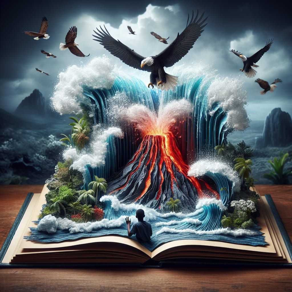 Underwater Volcano Eruption from Pop-Up Book