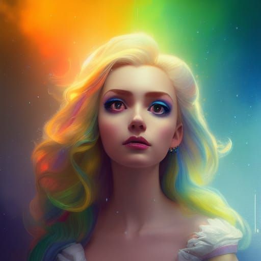 Cinderella Portrait with Rainbow Lighting, Detailed Concept ...
