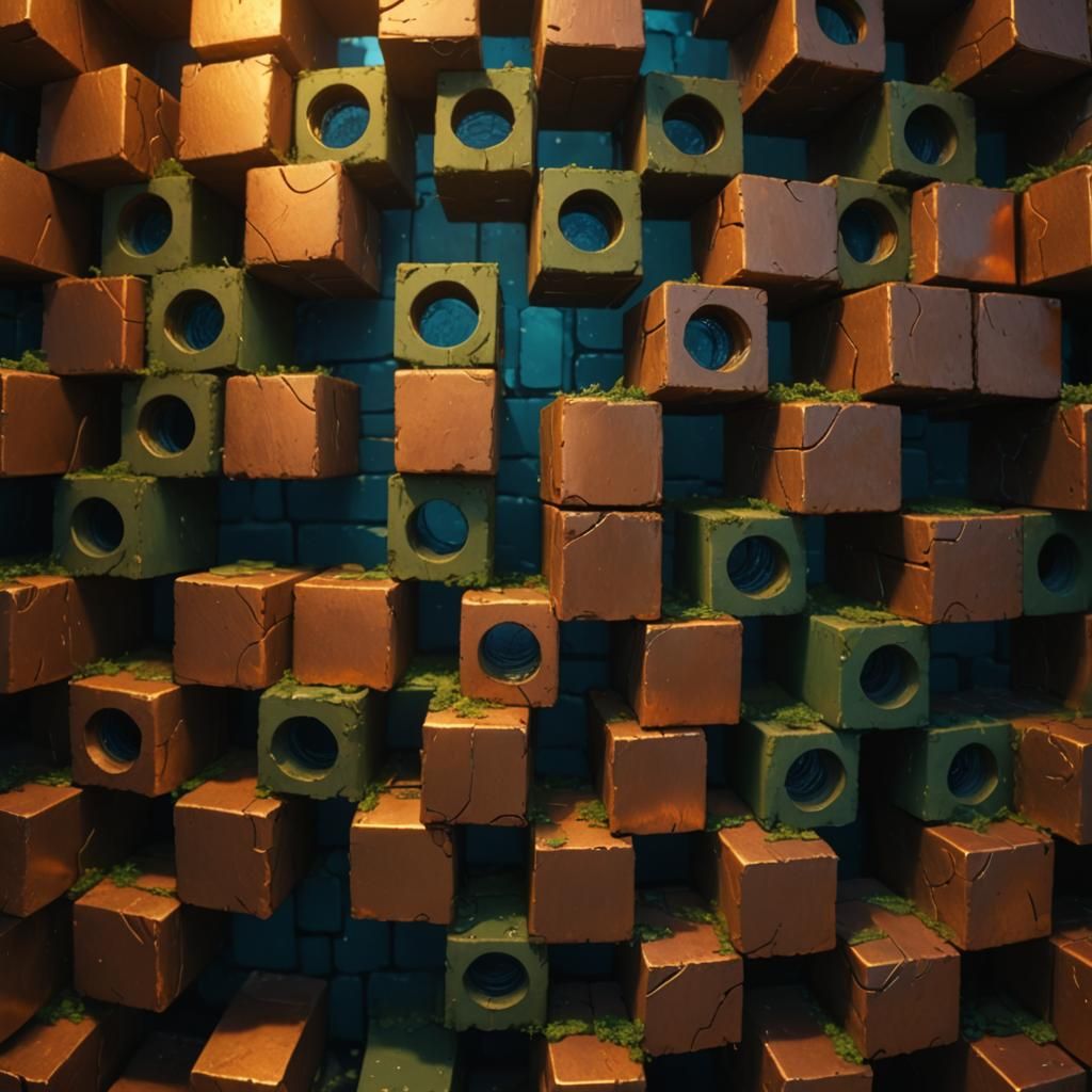 Mystical Copper Structure in High-Fantasy Style