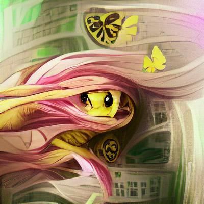 Cartoon Yellow Pony with Pink Mane
