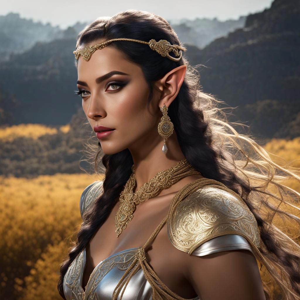 Ethereal Elf Woman Portrait in Detailed Matte Painting