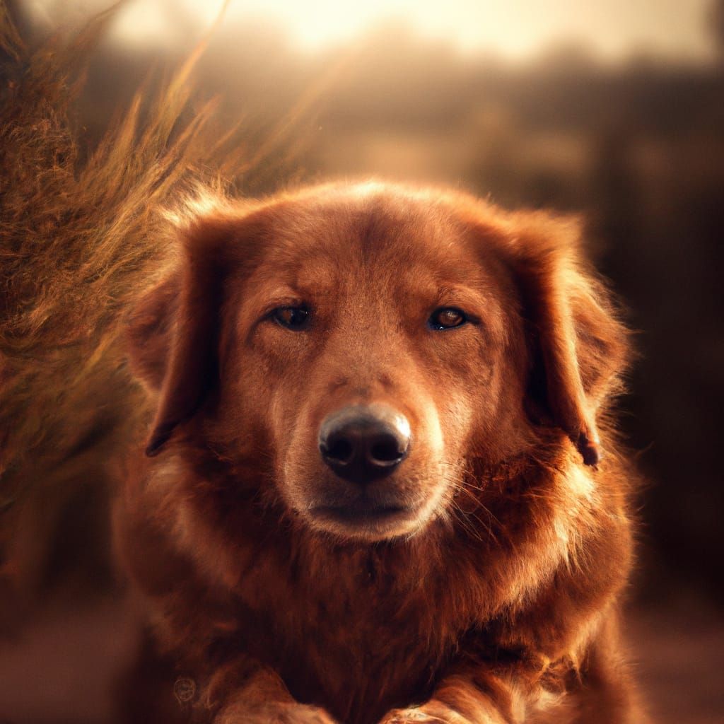Cute Dog Portrait in Golden Hour Lighting