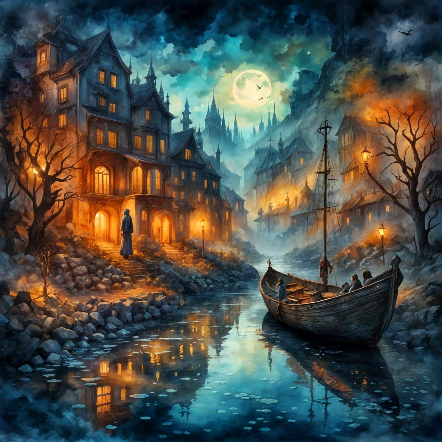 Sorrowful Whispers: A Modern Watercolor Lament