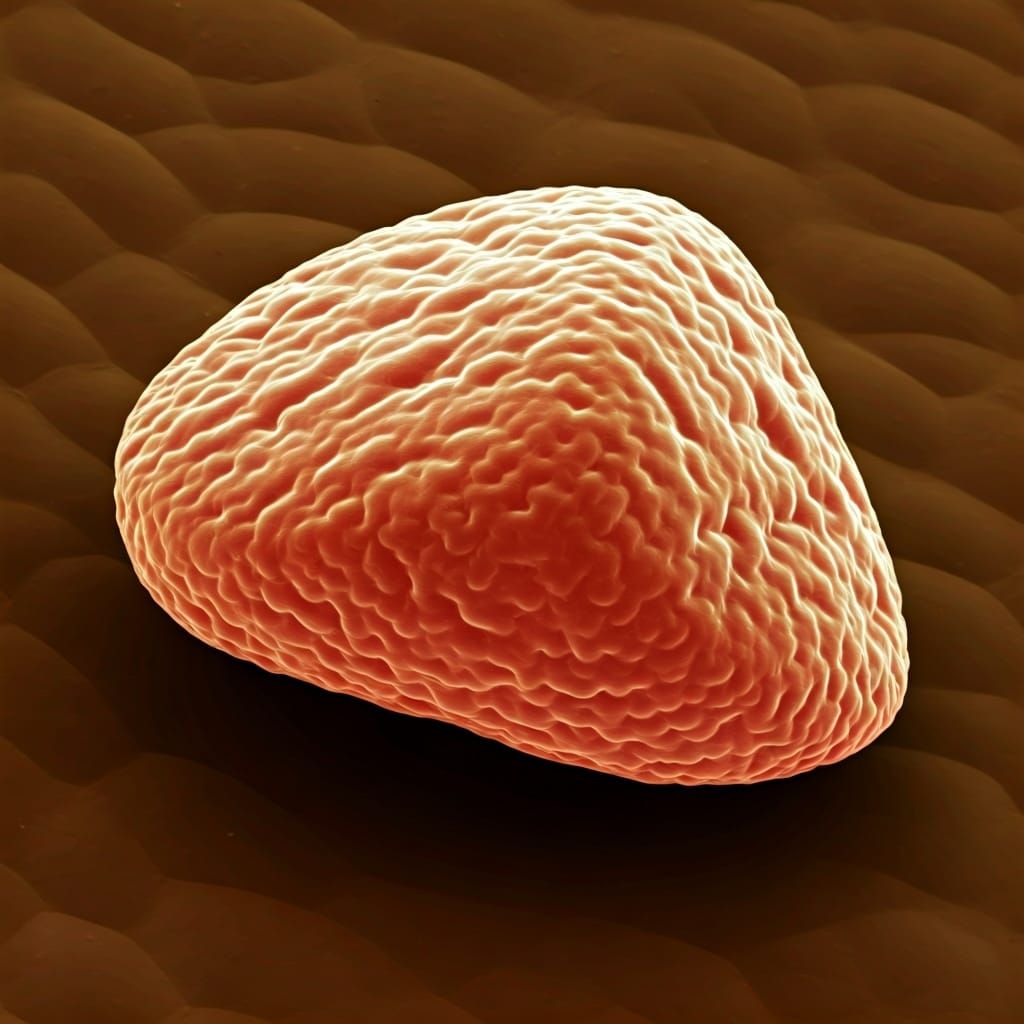 An electron microscope image of a grain of salt