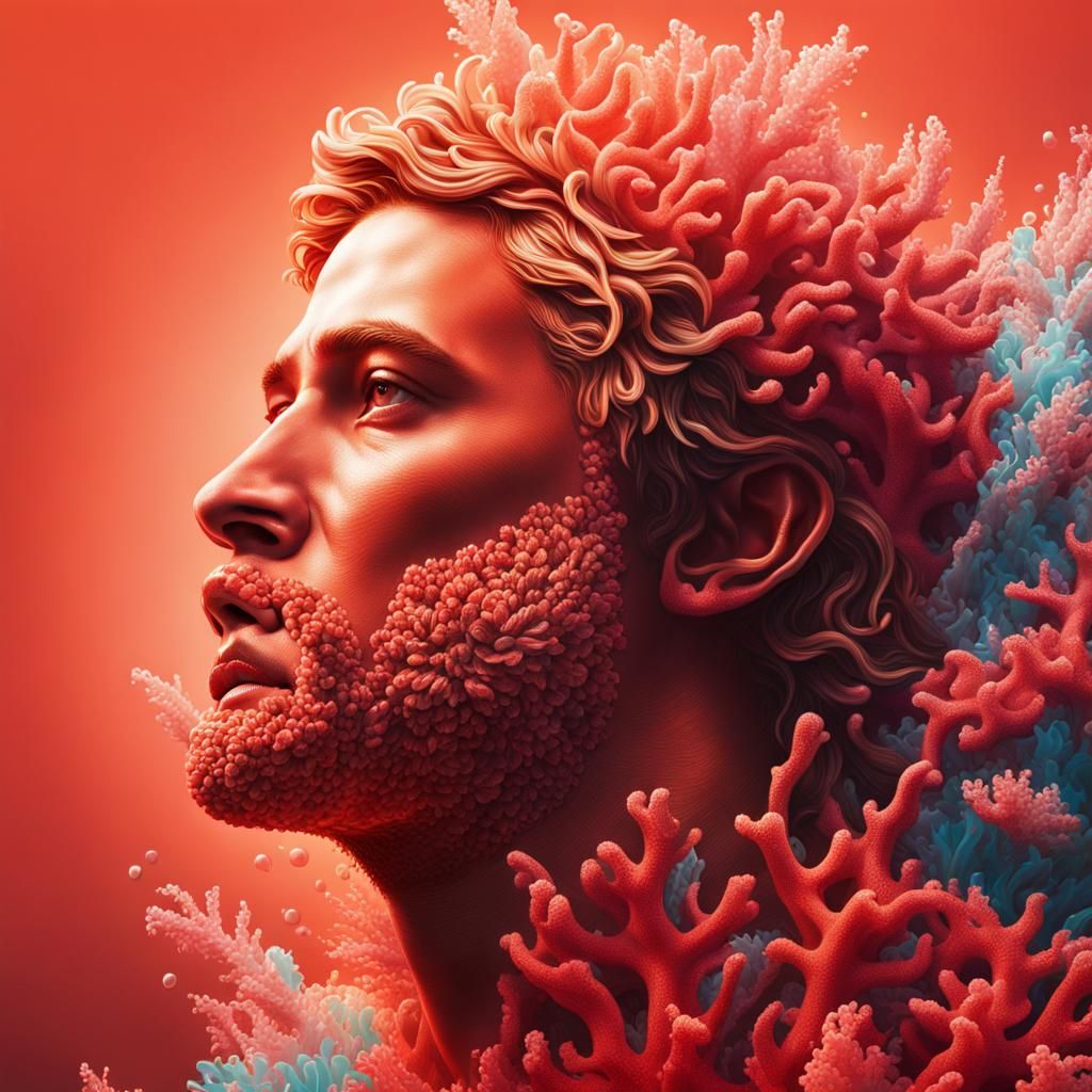 Hyperrealistic Coral Surfer Concept Art