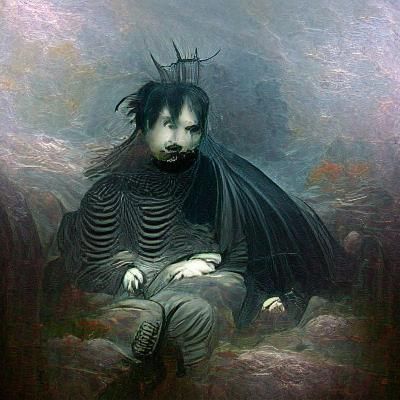 Dark Gothic Horror Scene in Doré Style