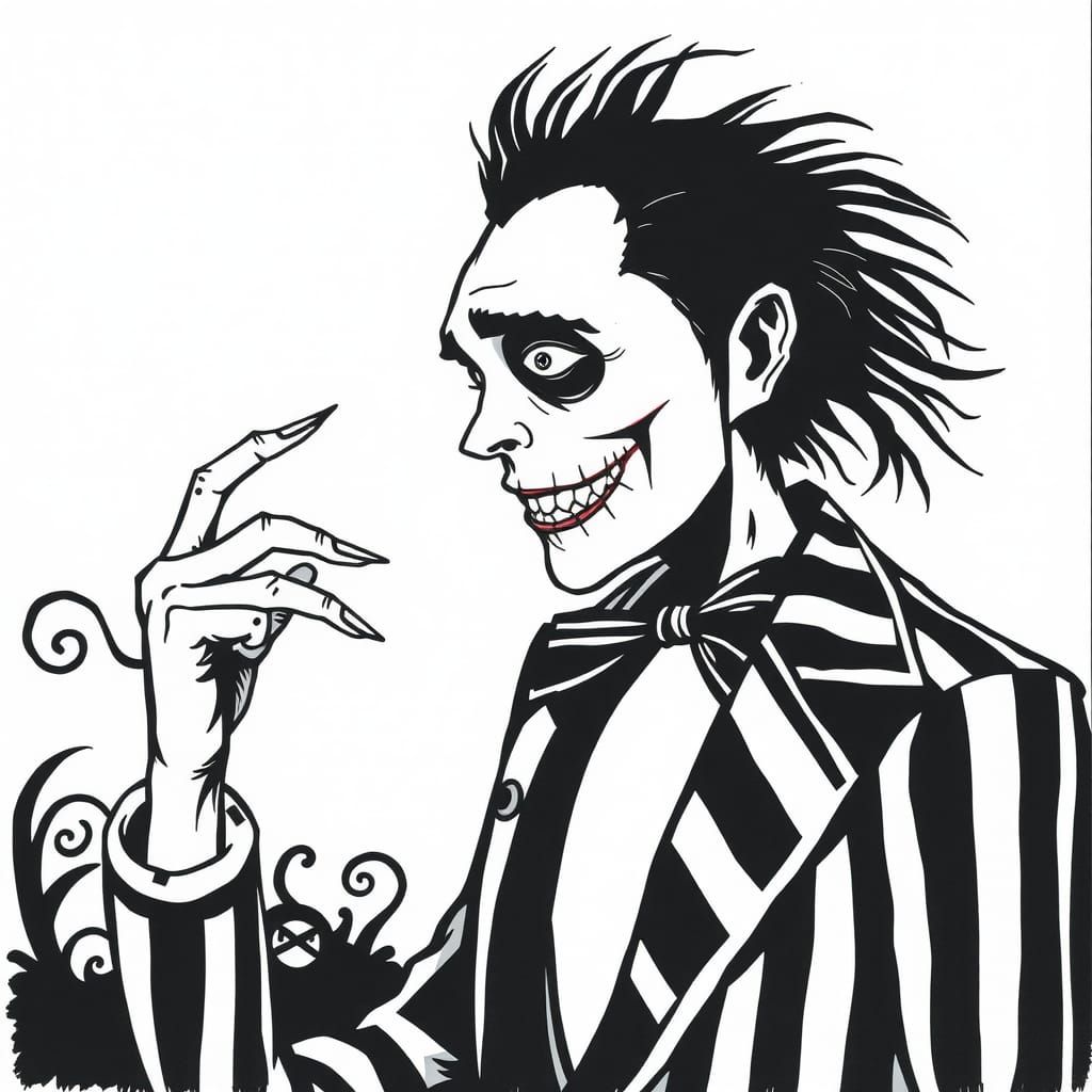 Beetlejuice Character Portrait Generated by AI