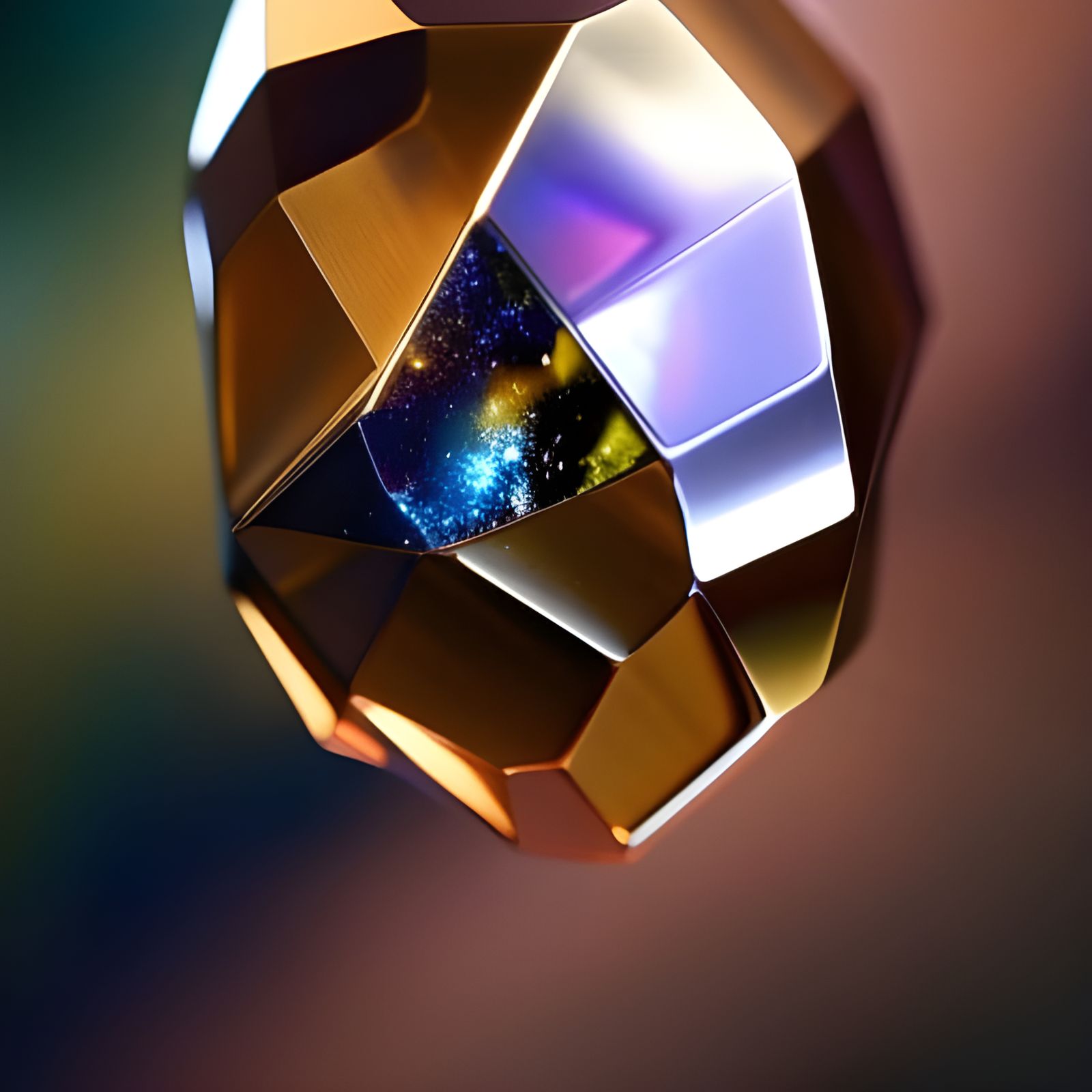 Fractured Gemstone with Abstract Geometric Background