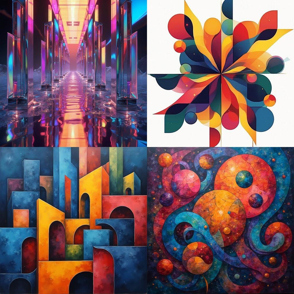 Vibrant Geometric Patterns in Abstract Art
