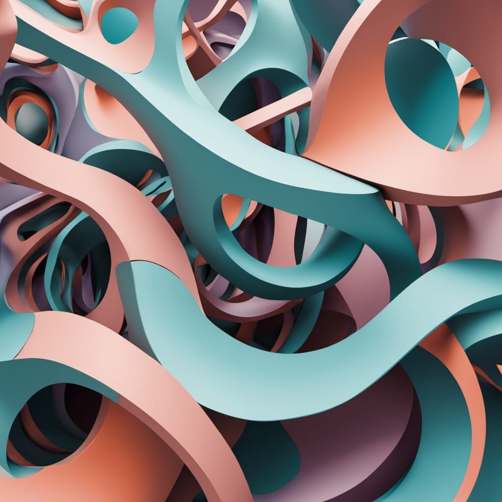 Surreal Abstract Sculpture in Vibrant Pastel Colors