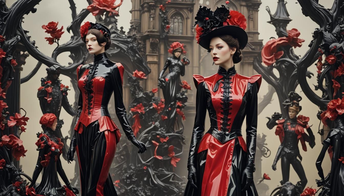 Plastic People Populate Victorian England in Latex