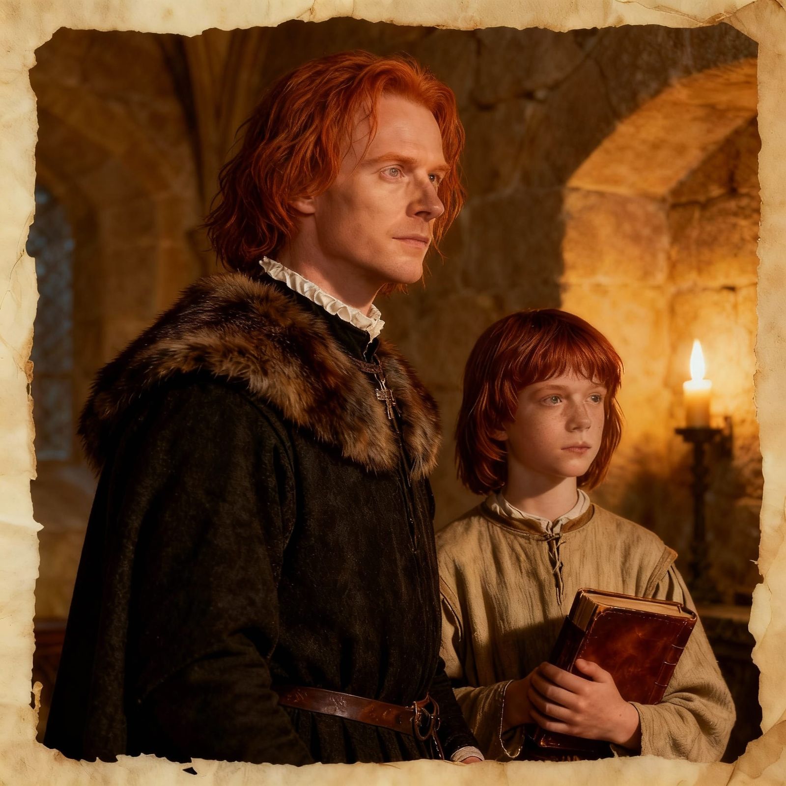 Medieval Lord and Page in 1400s Style