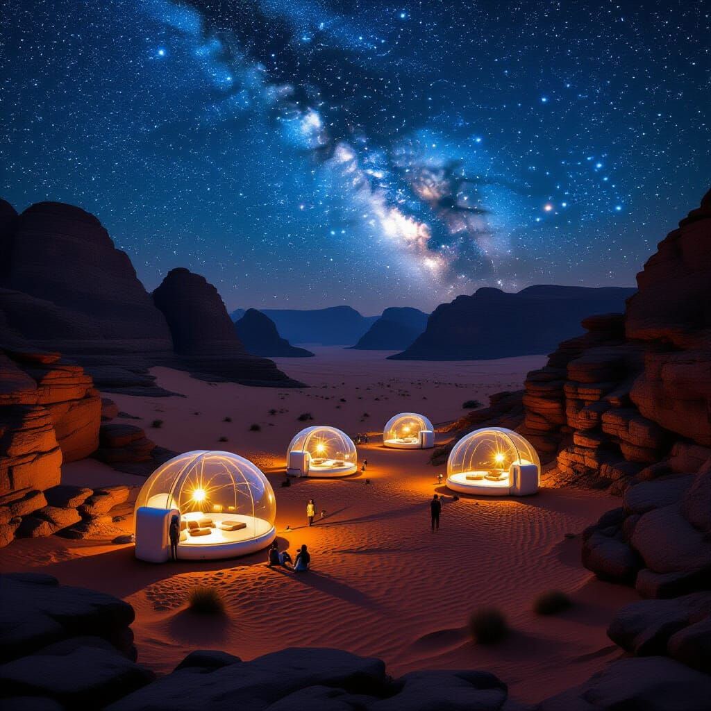 Wadi Rum Bubble Hotels Under Starry Sky