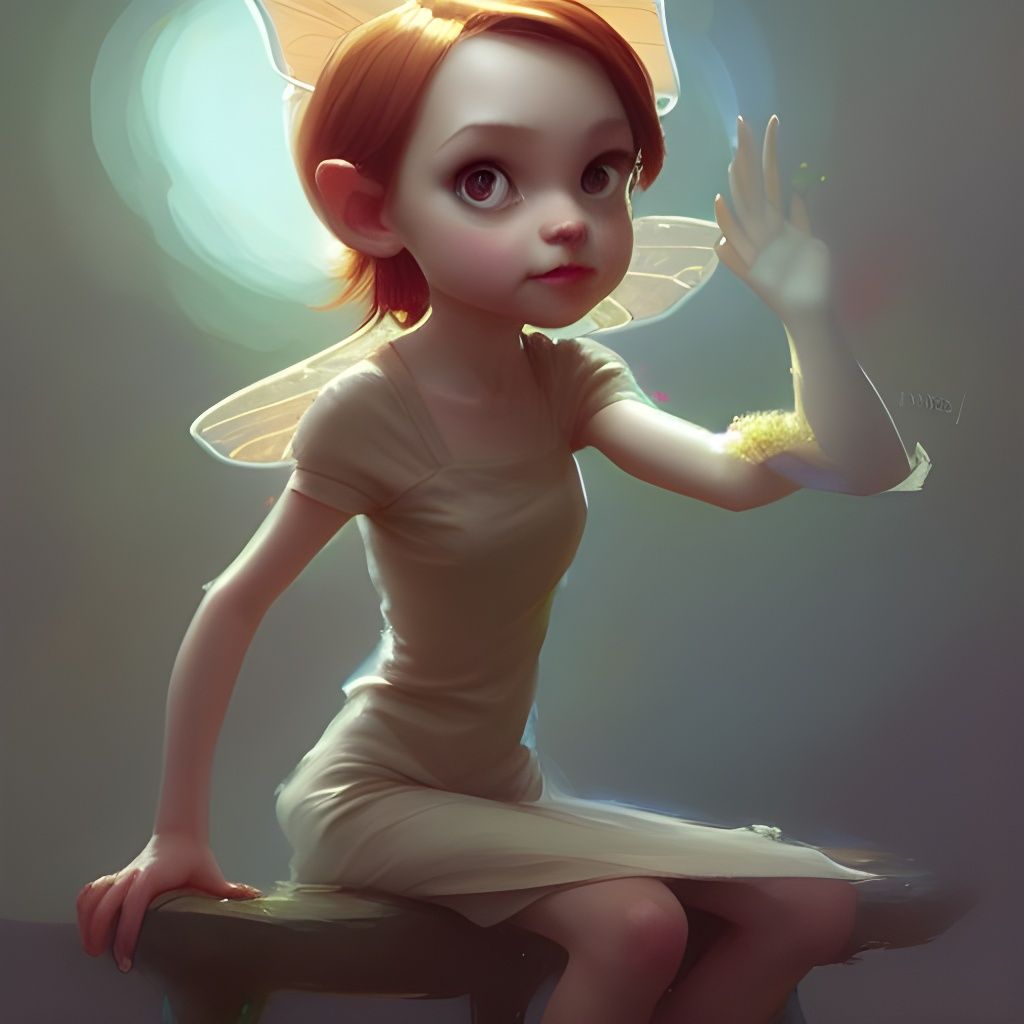 Cute Pixie Portrait in Pixar Animation Style