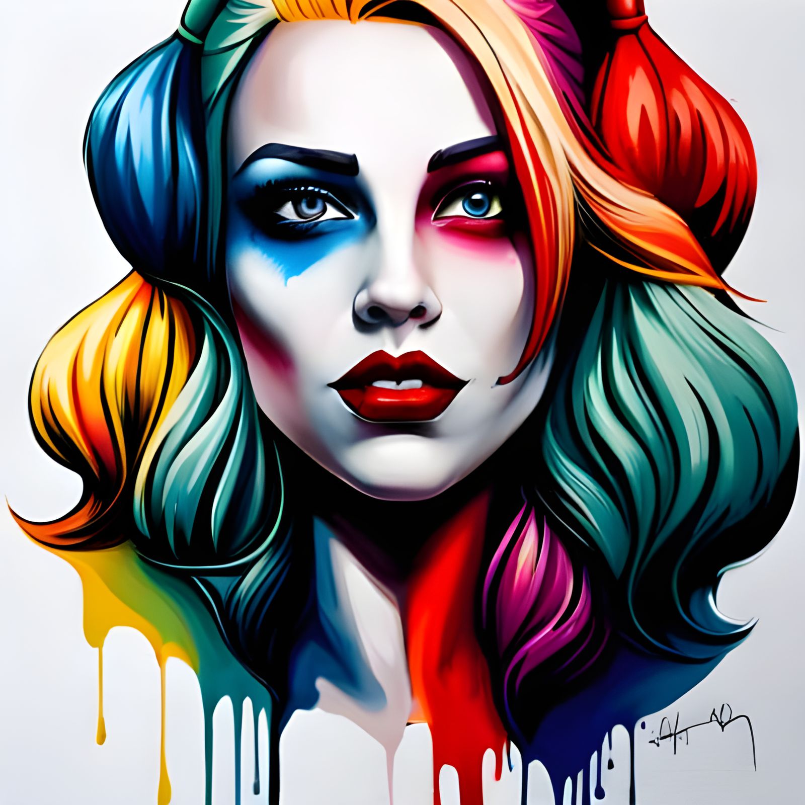 Harley Quinn Graffiti Art in Street Art Style