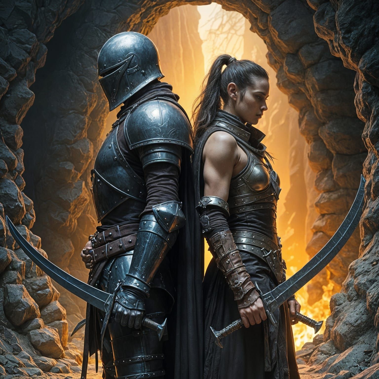 DnD Fighter and Rogue Ready for Battle