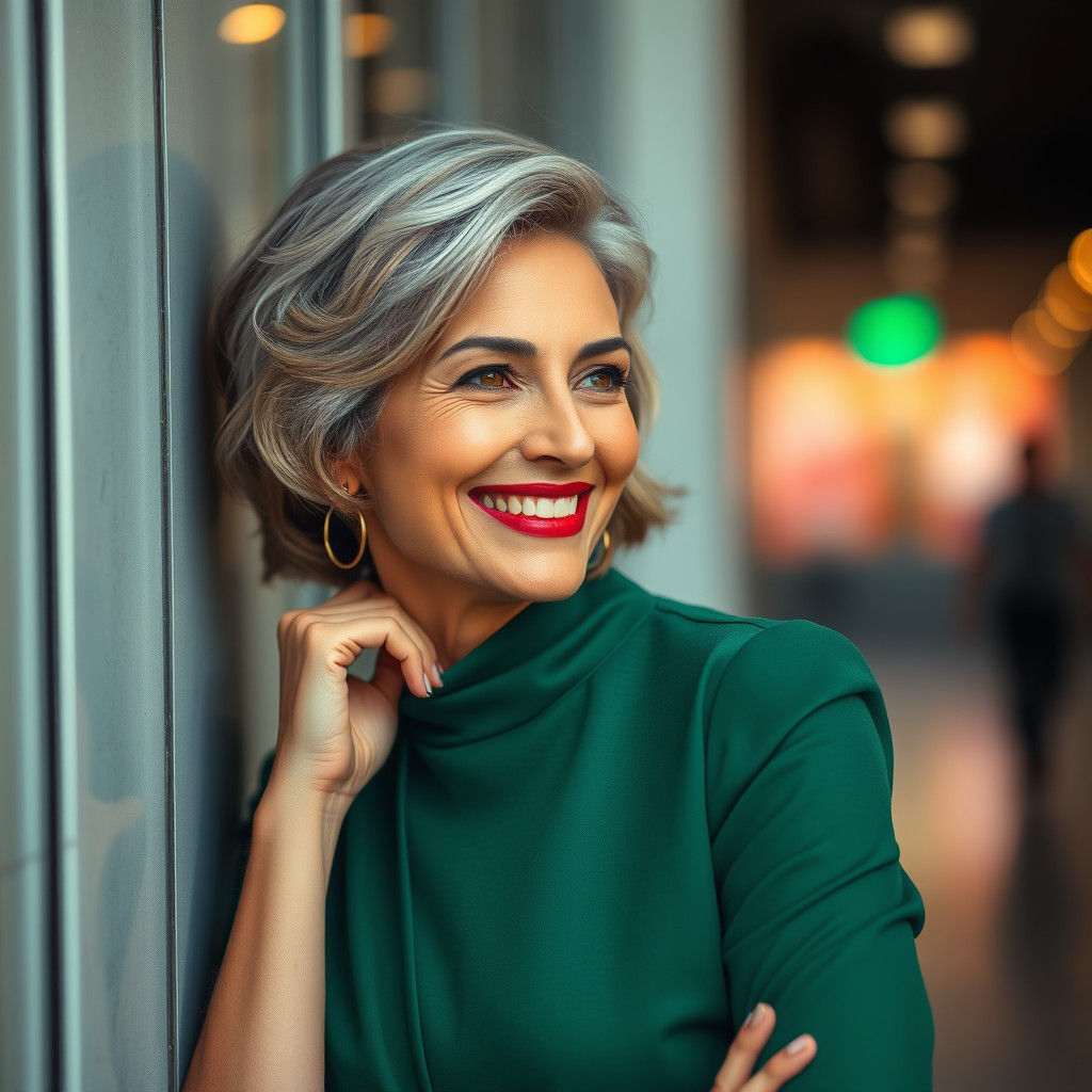 Confident Woman Poses in Colorful Portrait