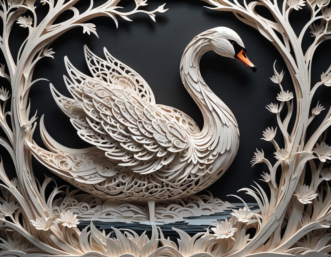 kirigami  swan