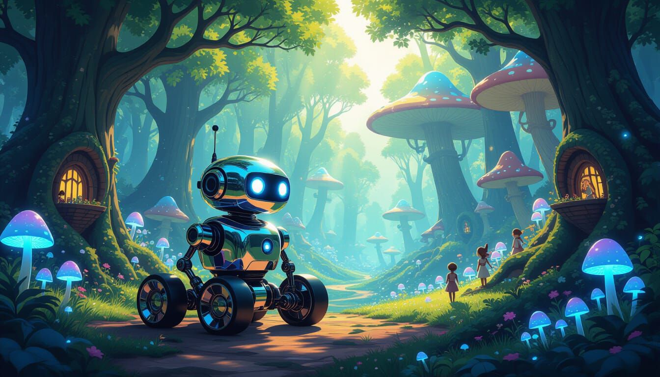 Enchanted Forest Robot Path: Fairies, Elves, and Magic