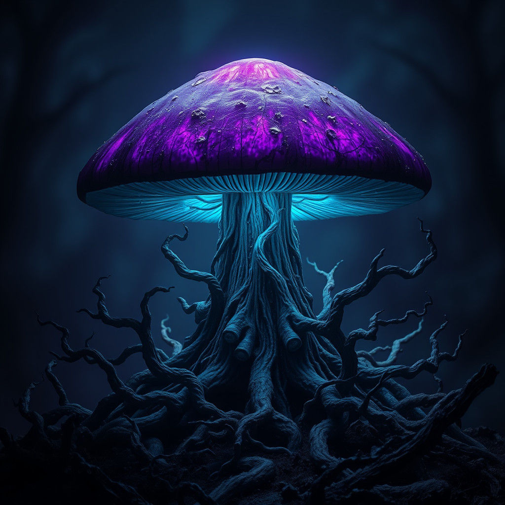 Ethereal Glowing Mushroom of Darkness
